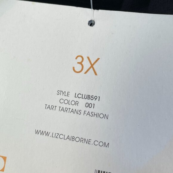 NEW Liz Claiborne Womens Plus 3X Black Draped Top Pima Cotton Blend Shirt - Picture 4 of 9